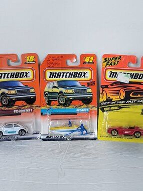 Matchbox Die Cast Cars Viper Tv RT Ski Boat VW Concept Lot Of 3